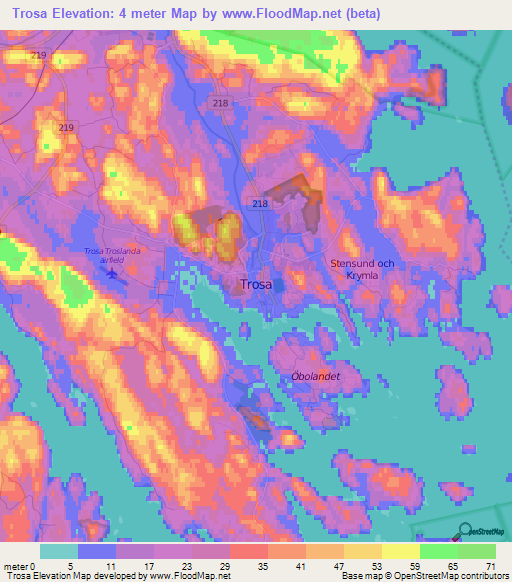 Trosa,Sweden Elevation Map