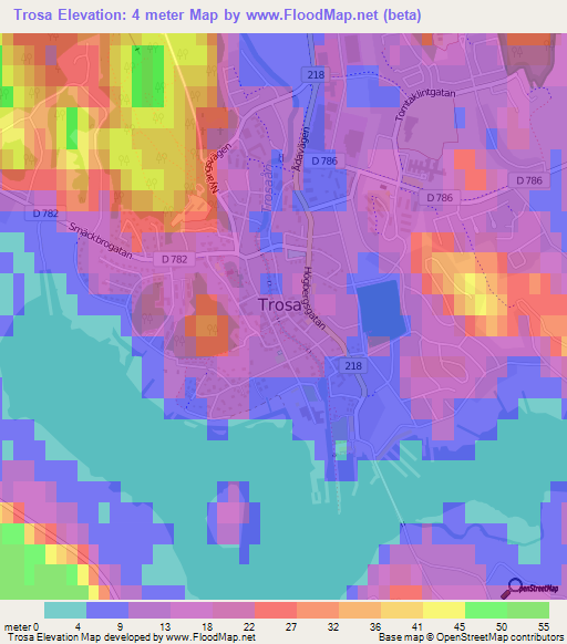 Trosa,Sweden Elevation Map