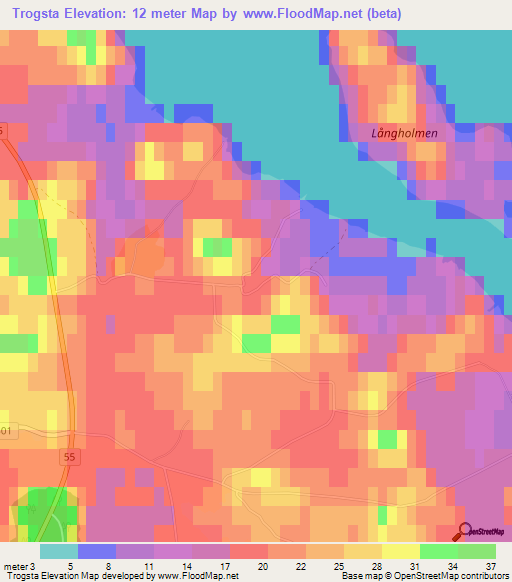 Trogsta,Sweden Elevation Map