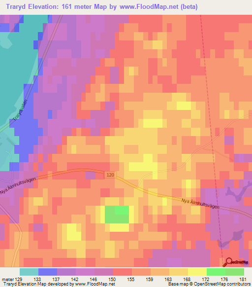 Traryd,Sweden Elevation Map