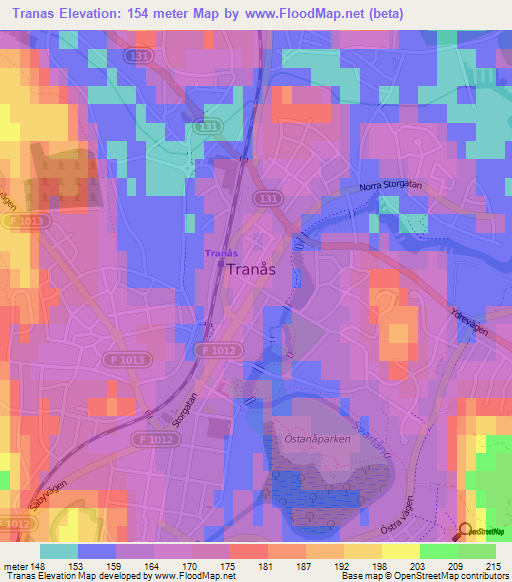 Tranas,Sweden Elevation Map