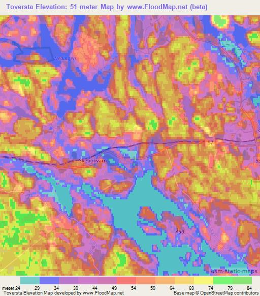 Toversta,Sweden Elevation Map