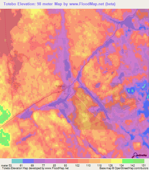 Totebo,Sweden Elevation Map