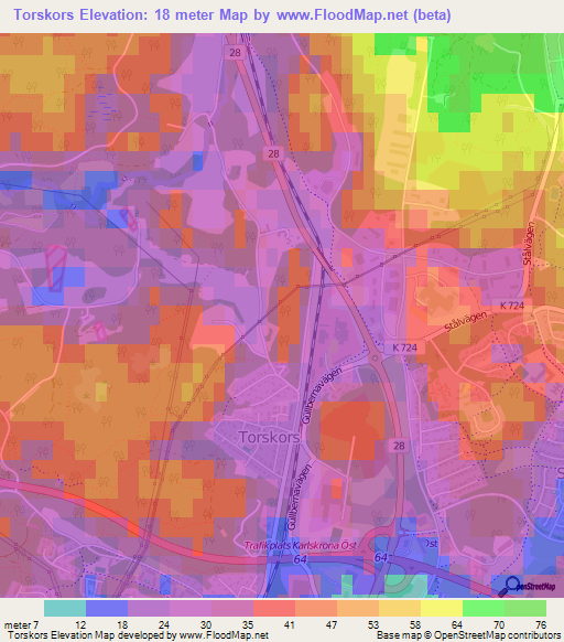 Torskors,Sweden Elevation Map