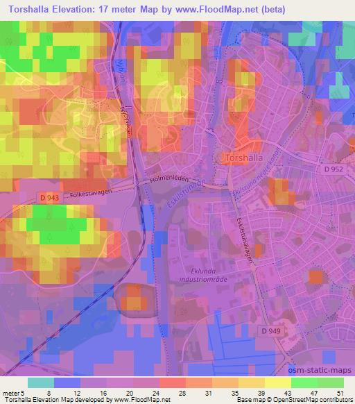 Torshalla,Sweden Elevation Map