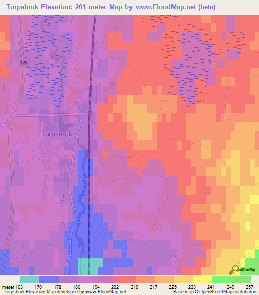 Torpsbruk,Sweden Elevation Map