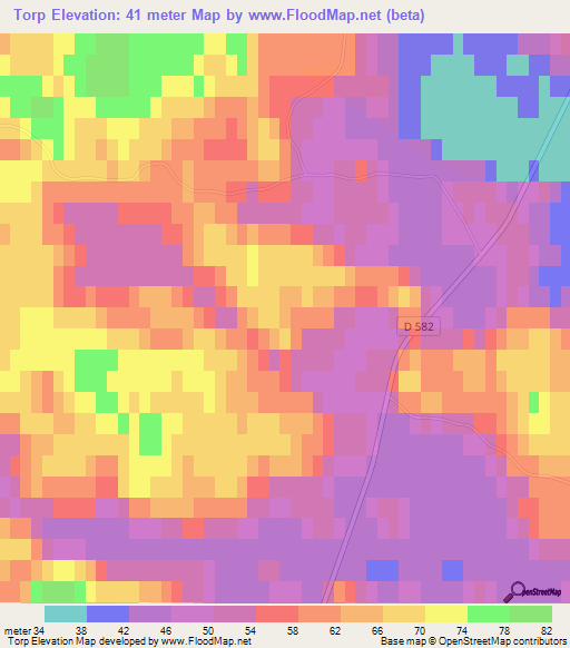 Torp,Sweden Elevation Map