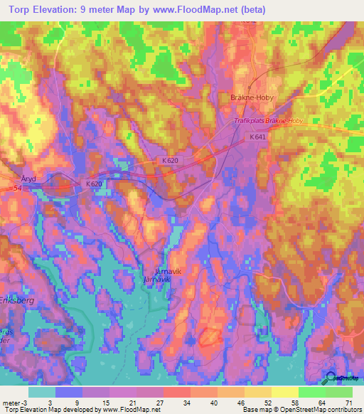 Torp,Sweden Elevation Map