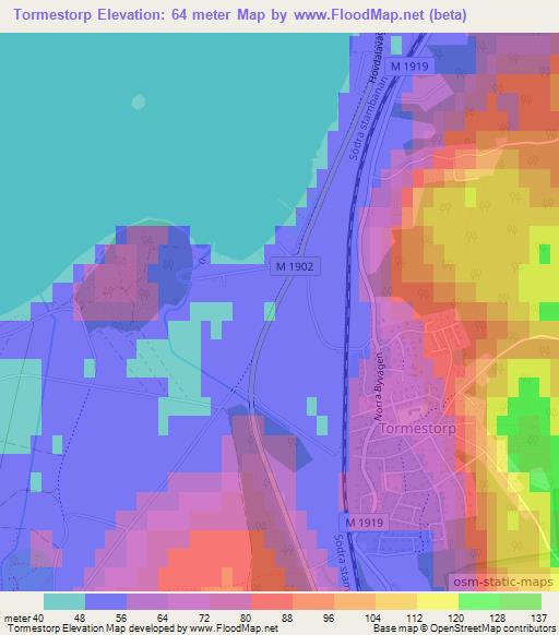 Tormestorp,Sweden Elevation Map