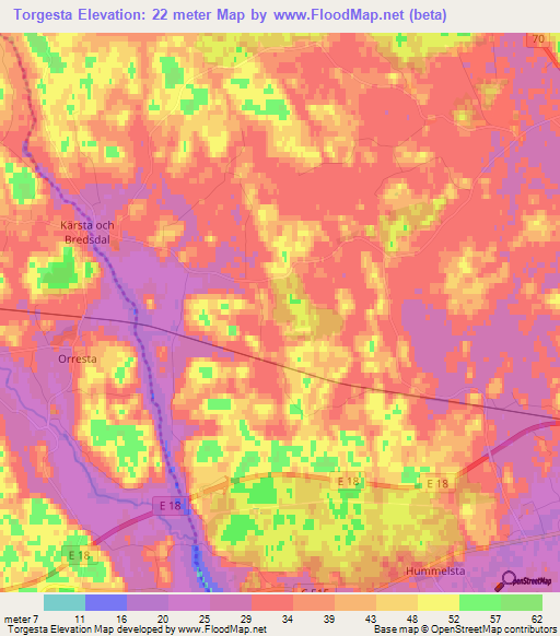 Torgesta,Sweden Elevation Map