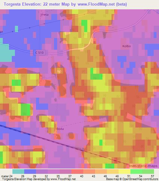 Torgesta,Sweden Elevation Map