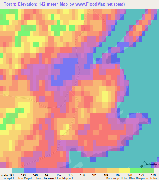 Torarp,Sweden Elevation Map