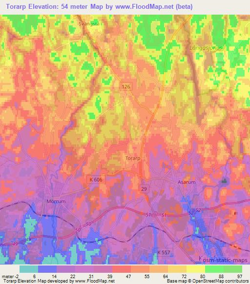 Torarp,Sweden Elevation Map