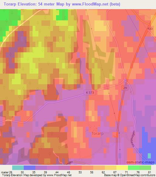 Torarp,Sweden Elevation Map