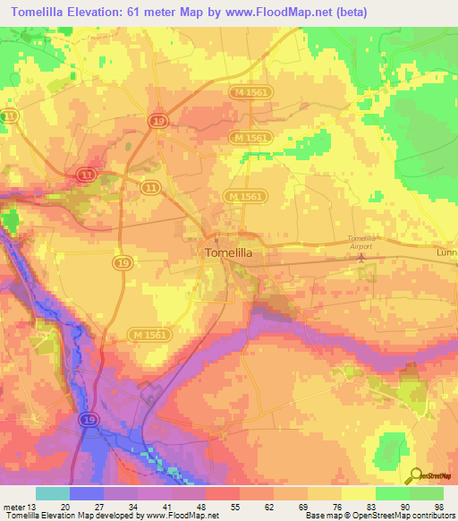 Tomelilla,Sweden Elevation Map