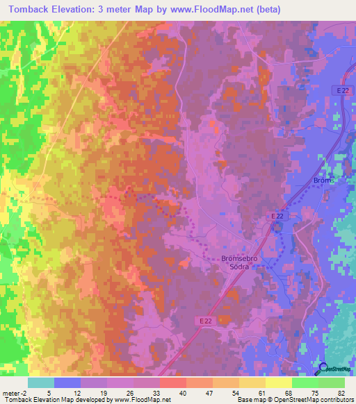 Tomback,Sweden Elevation Map