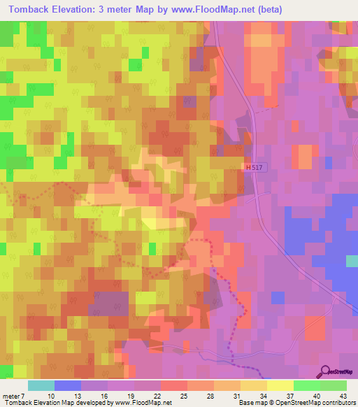 Tomback,Sweden Elevation Map