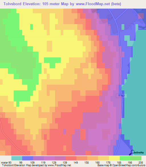 Tolvsbord,Sweden Elevation Map