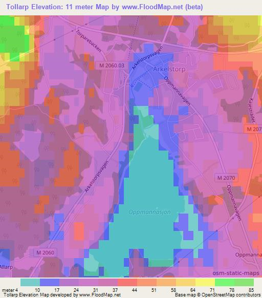 Tollarp,Sweden Elevation Map