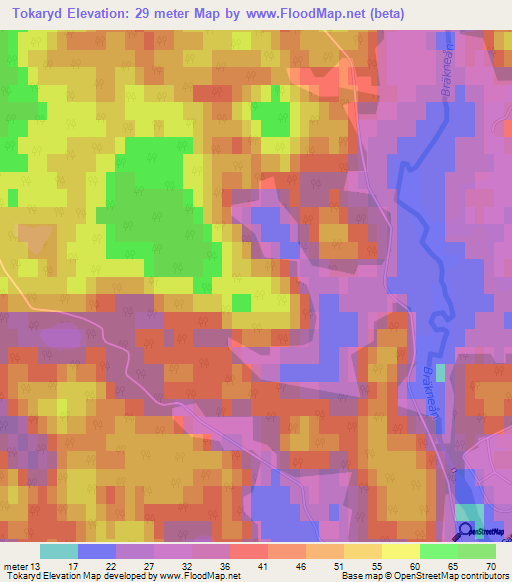 Tokaryd,Sweden Elevation Map