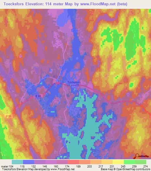 Toecksfors,Sweden Elevation Map