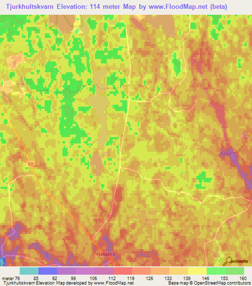 Tjurkhultskvarn,Sweden Elevation Map