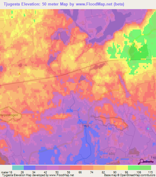 Tjugesta,Sweden Elevation Map