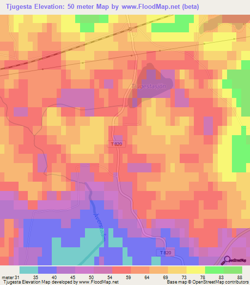 Tjugesta,Sweden Elevation Map