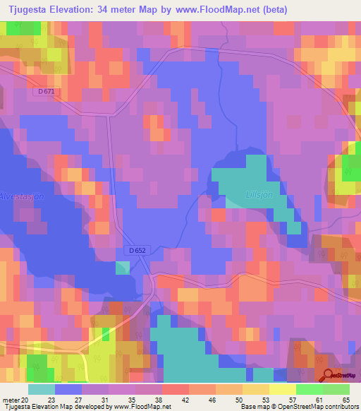 Tjugesta,Sweden Elevation Map