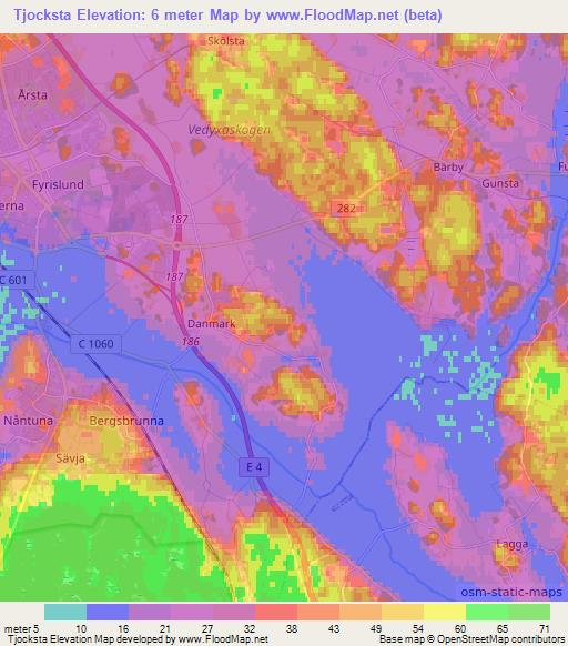 Tjocksta,Sweden Elevation Map