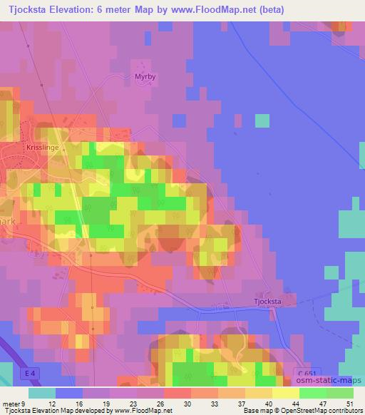 Tjocksta,Sweden Elevation Map