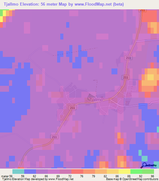 Tjallmo,Sweden Elevation Map