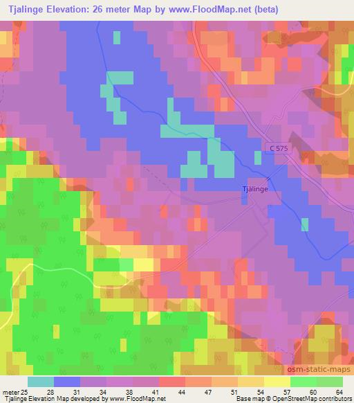 Tjalinge,Sweden Elevation Map