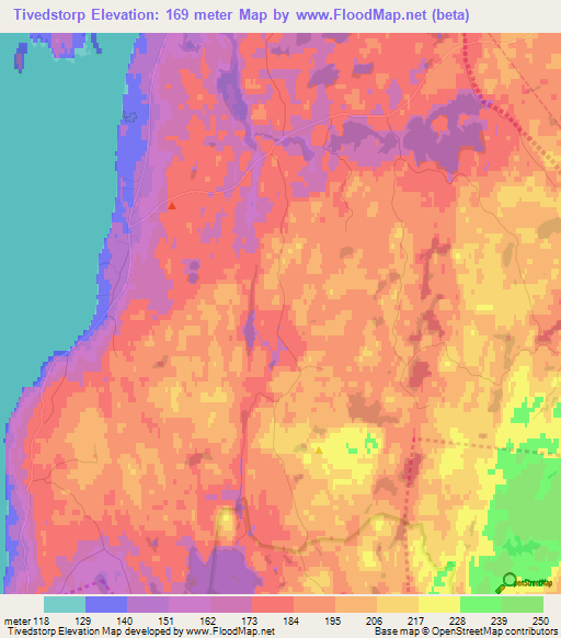 Tivedstorp,Sweden Elevation Map