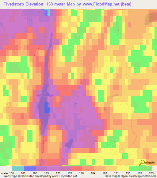 Tivedstorp,Sweden Elevation Map