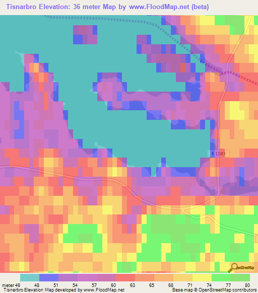 Tisnarbro,Sweden Elevation Map