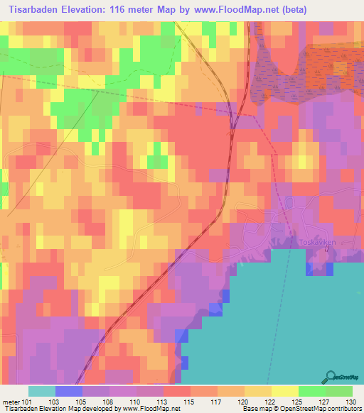 Tisarbaden,Sweden Elevation Map