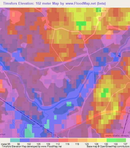 Timsfors,Sweden Elevation Map