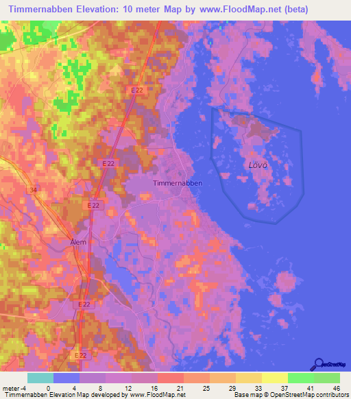 Timmernabben,Sweden Elevation Map