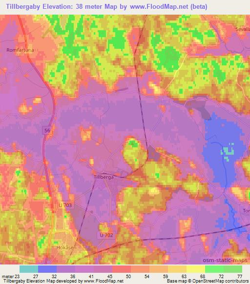 Tillbergaby,Sweden Elevation Map