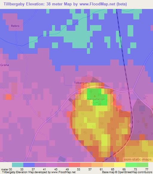 Tillbergaby,Sweden Elevation Map