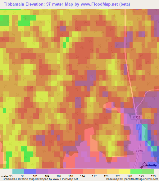 Tibbamala,Sweden Elevation Map