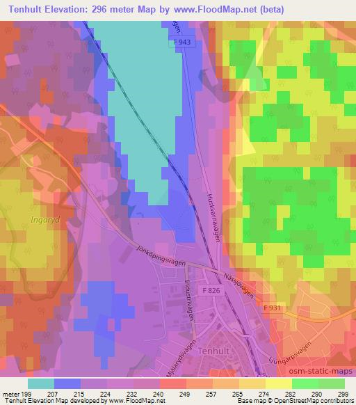 Tenhult,Sweden Elevation Map