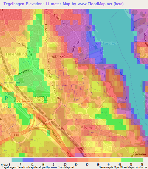 Tegelhagen,Sweden Elevation Map