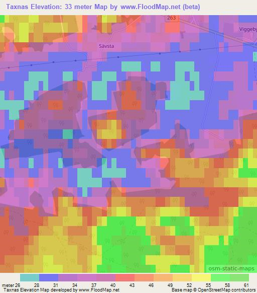 Taxnas,Sweden Elevation Map