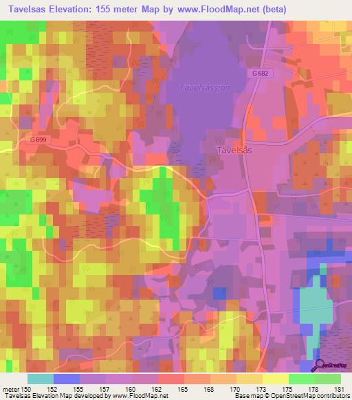 Tavelsas,Sweden Elevation Map