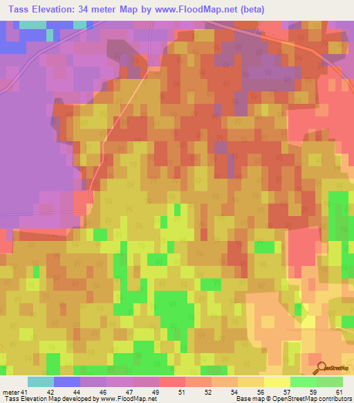 Tass,Sweden Elevation Map