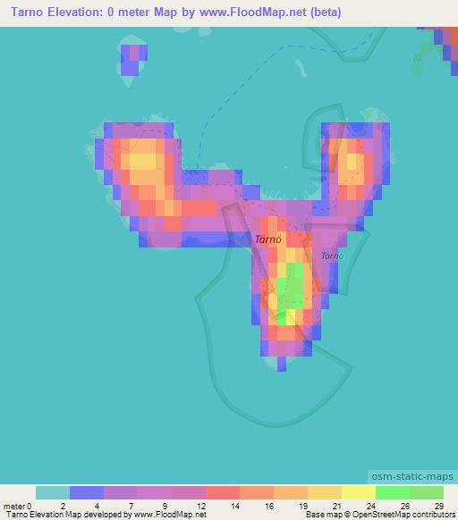 Tarno,Sweden Elevation Map