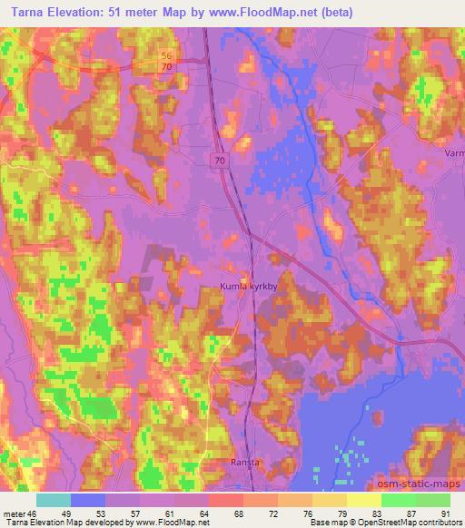 Tarna,Sweden Elevation Map