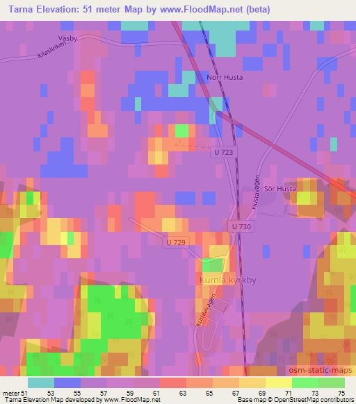 Tarna,Sweden Elevation Map